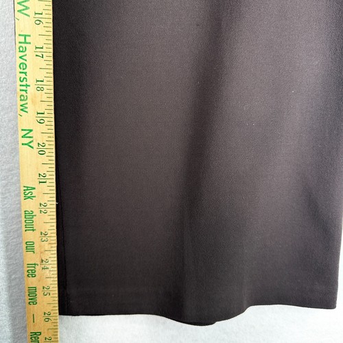 EILEEN FISHER Pants PL Stretch Viscose Virgin Wool Crepe Wide Side Zip Brown - Picture 16 of 17