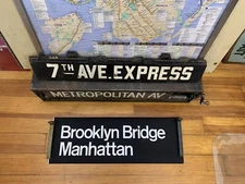 LARGE FONT NY NYC SUBWAY ROLL SIGN BROOKLYN BRIDGE HISTORICAL LANDMARK MANHATTAN