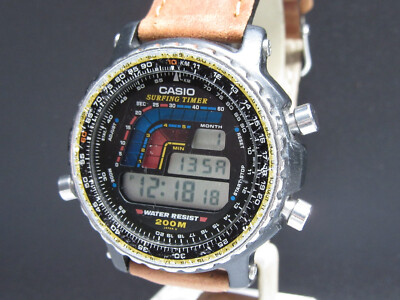 B787⭐⭐ Vintage Casio Surfing Timer 200m Armbanduhr Herren ⭐⭐