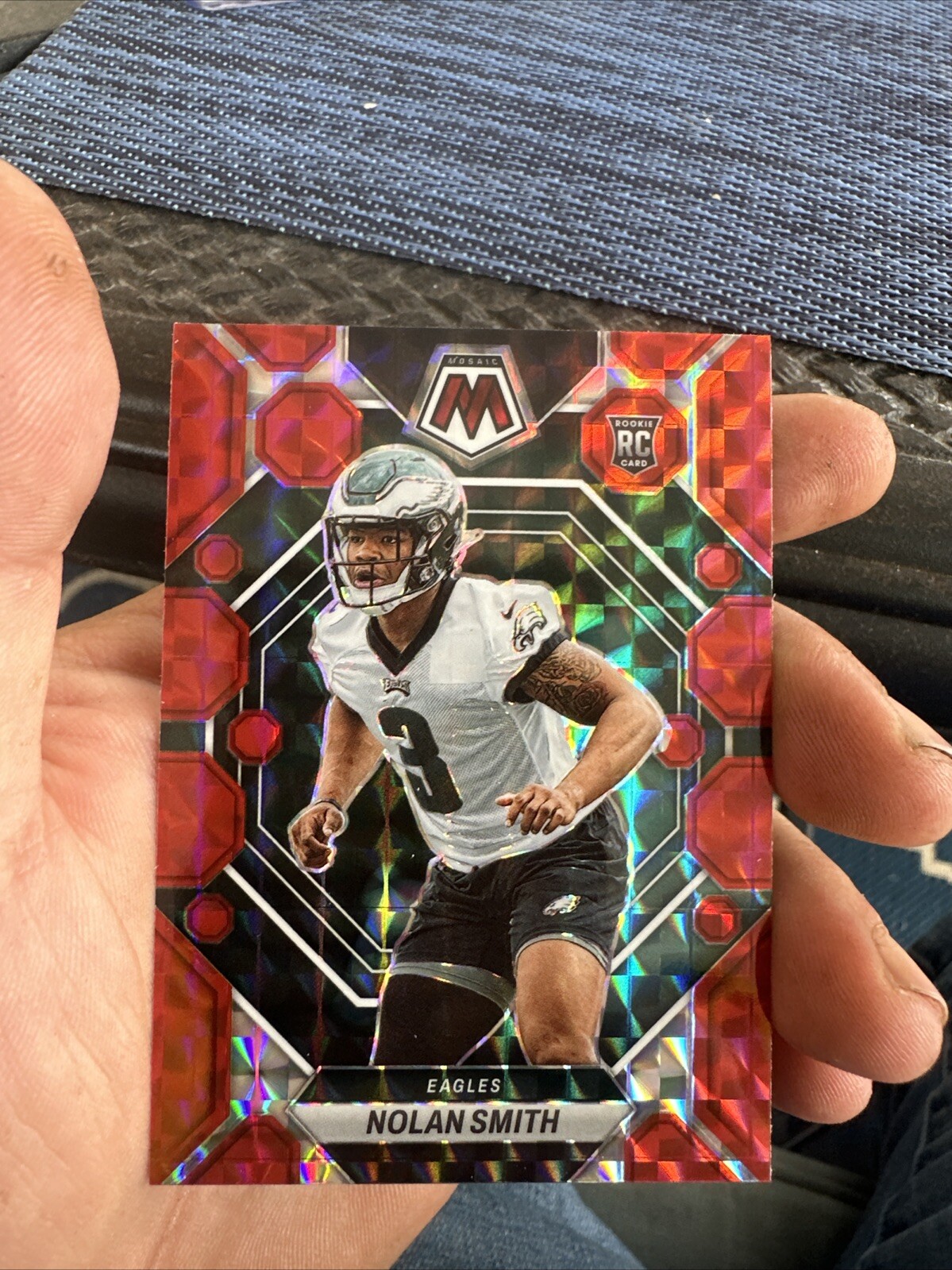 2023 Panini Mosaic - Rookies Red Mosaic Prizm #353 Nolan Smith (RC)