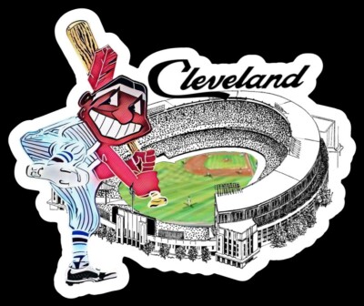 Cleveland Indians STICKER - Municipal Stadium Vintage Chief Wahoo MLB Large