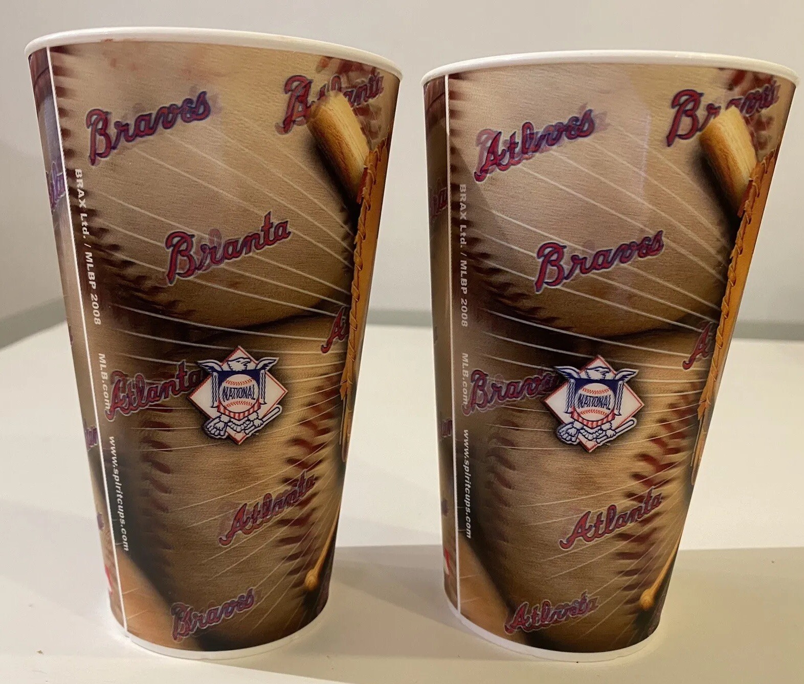Atlanta Braves Souvenir Lenticular Hologram Logo Plastic Cups MLB Set