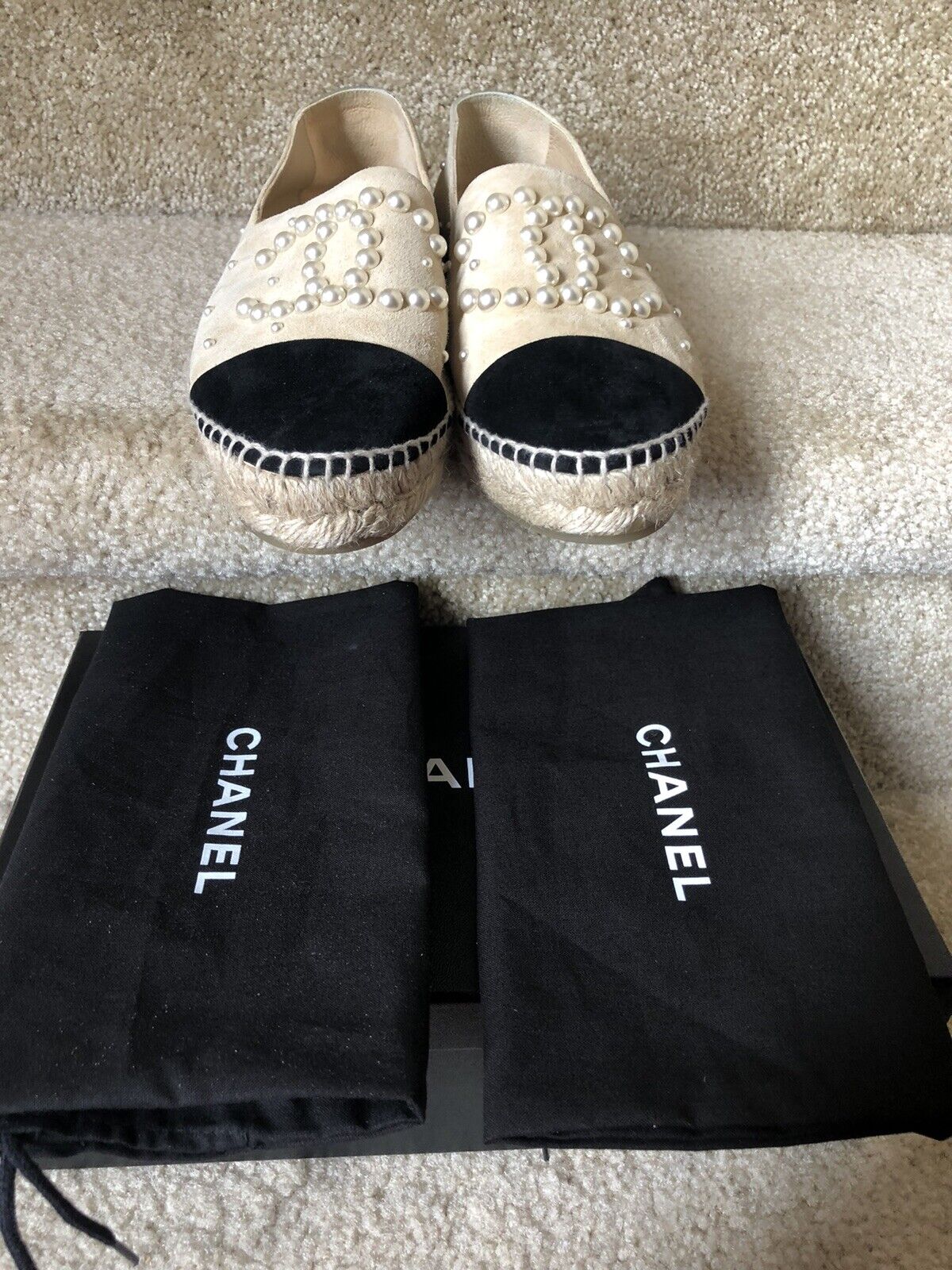 CHANEL Espadrille G29762 Flat shoes Slip-on Suede Bl… - Gem