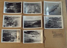 VTG 1940's WWII ORIGINAL US Navy AERIAL Photo Lot PACIFIC ISLANDS Battleship
