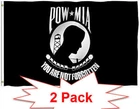 TWO PACK POW-MIA Black Flag You are Not Forgotten Prisoner of War 3x5ft