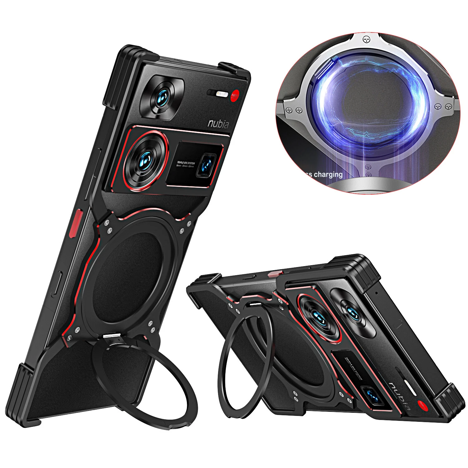 Luxury Magnetic Metal Armor X Type Rimless Case For ZTE nubia Z60