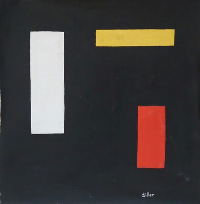 Burgoyne Diller Signed Abstract Oil Painting on Canvas - American De Stijl Art