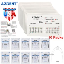 10 X Dental Orthodontic Bracket Braces /10X Supper Elastic Niti Round Arch Wires