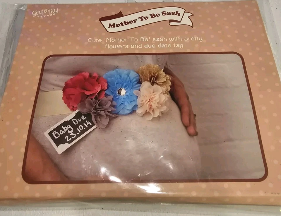 Faja madre raya jengibre para baby shower decoraciones para mamá Foto 3 de 4