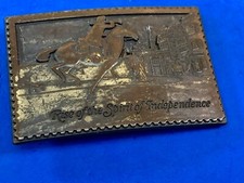 Vintage Usa Rise Of The Spirit Of Independence Belt Buckle -United States Pride