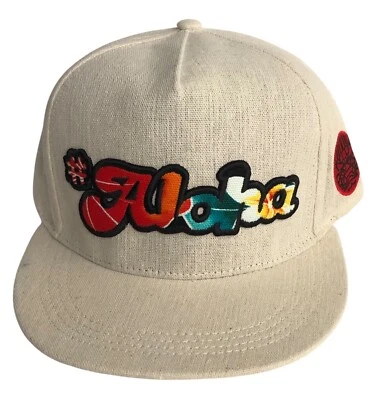 Aloha Floral Brim Cotton Hat Beige Cap Adjustable Strap Back Hawaii Hawaiian New - Image 1 of 3