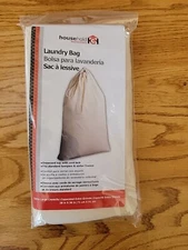 New Household Essentials Extra Large Beige Drawstring Laundry Bag 28” X 36" 