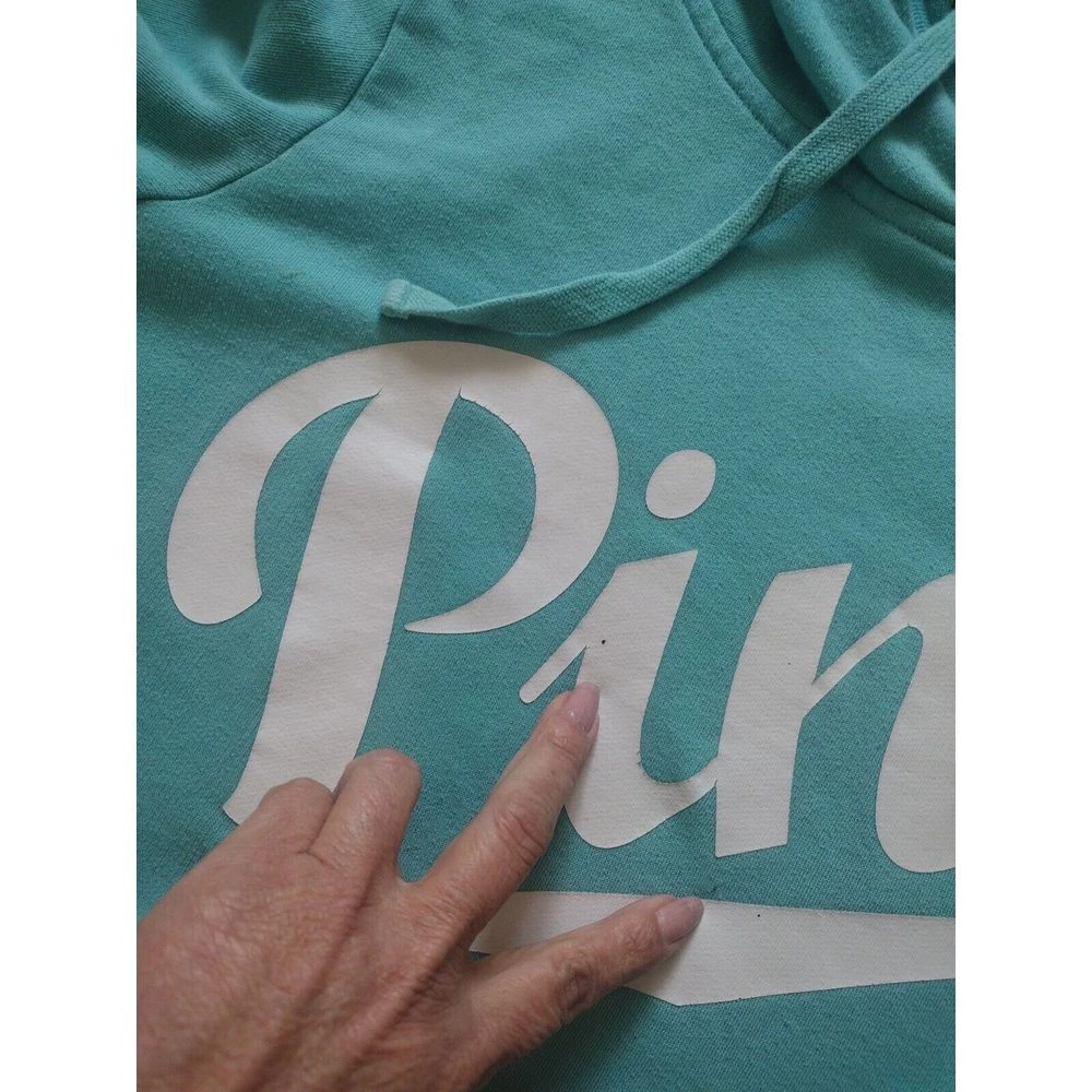 UNDERCOVER Felpa Victoria's Secret rosa donna S blu acqua pullover felpa con cappuccio logo bianco