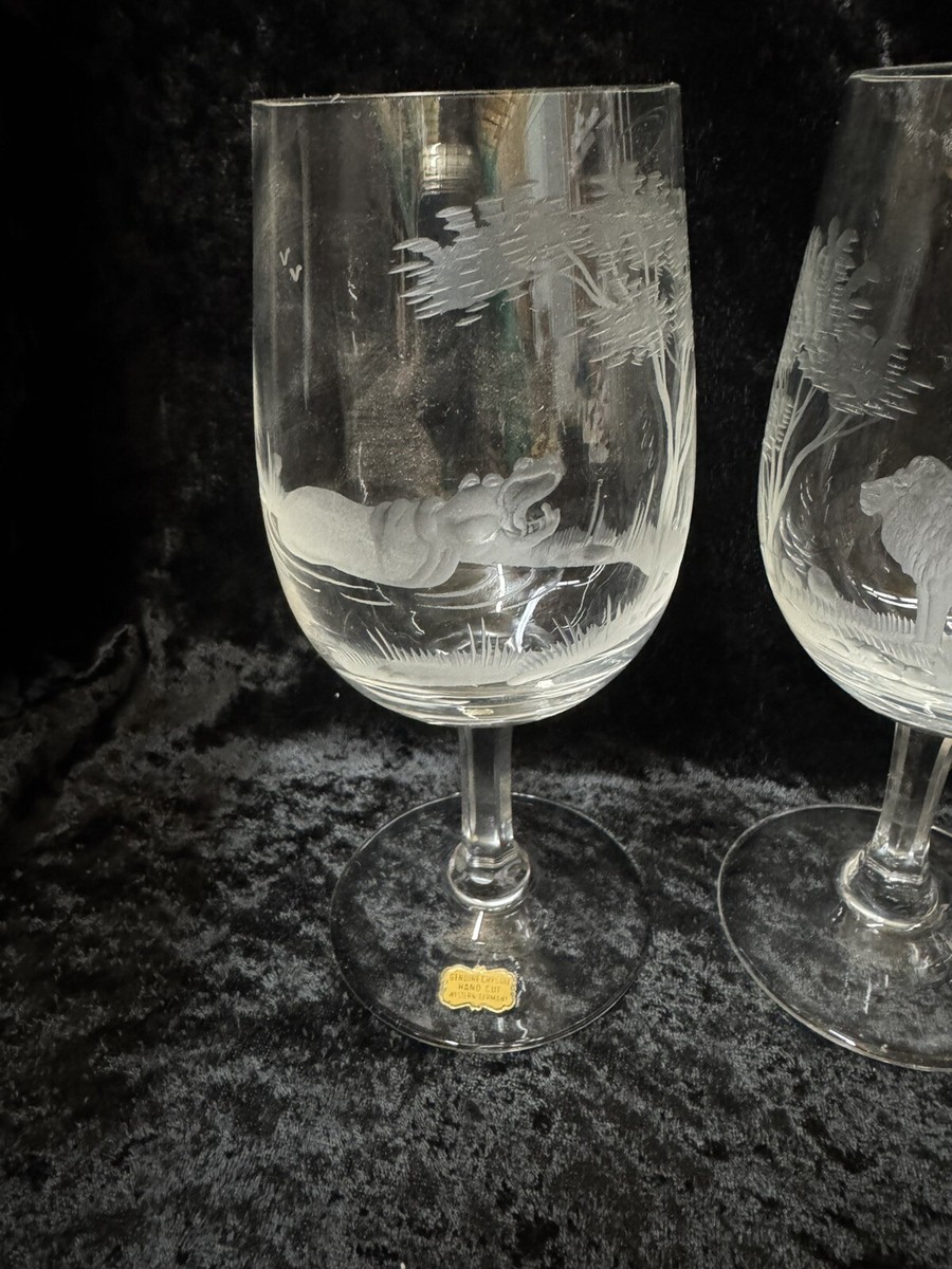 Queen Lace Moser Rowland Ward Crystal Etched African Safari Glass