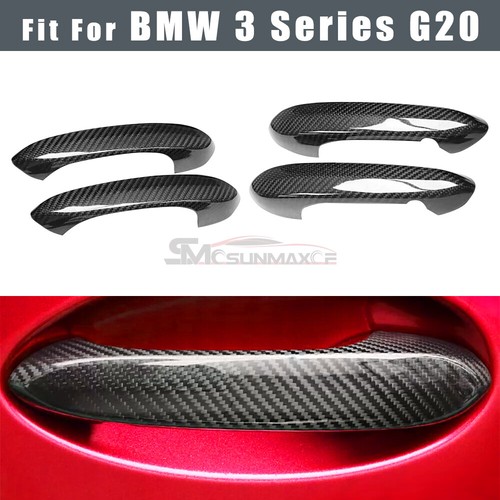 Manija de puerta de fibra de carbono real para BMW 3 4 5 6 7 8 M serie X 2018 UP