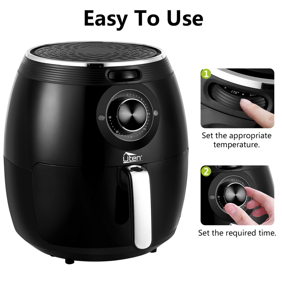 UTEN 5.9 Qt Electric Air Fryer Oven - Oil-Free Cooking With Timer & Temperature Control