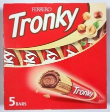 2 box of 5 (10) bars box of Ferrero Tronky Wafer Bar with Hazelnut and Cocoa