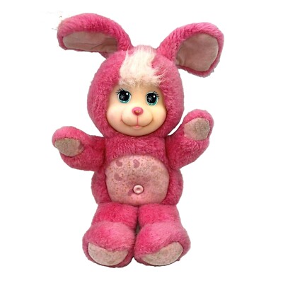 Vintage Mattel Magic Nursery Pet Pink Bunny Rabbit Plush Rubber Face 1991