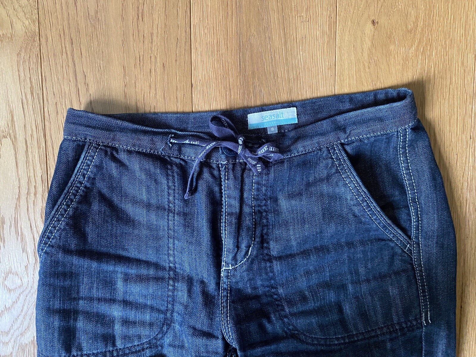 Seasalt 3/4 cropped trousers jeans size 8 Kiriden organic capri denim