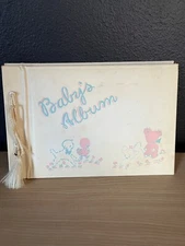 Vintage Family Photo Album 1950s Baby Book Kids Dad Mom Dog