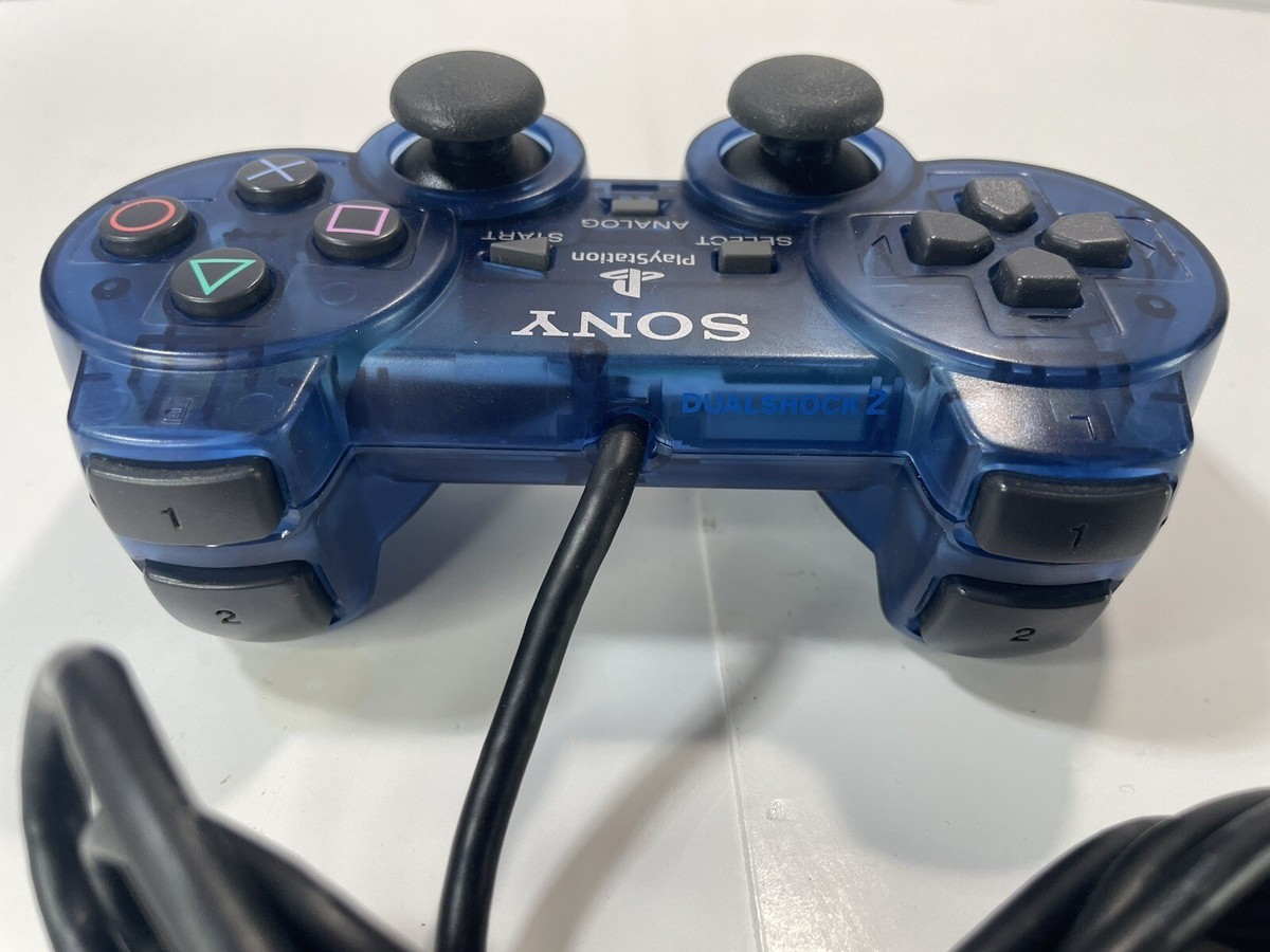 Sony PlayStation 2 PS2 Ocean Blue Clear Controller OEM DualShock 2