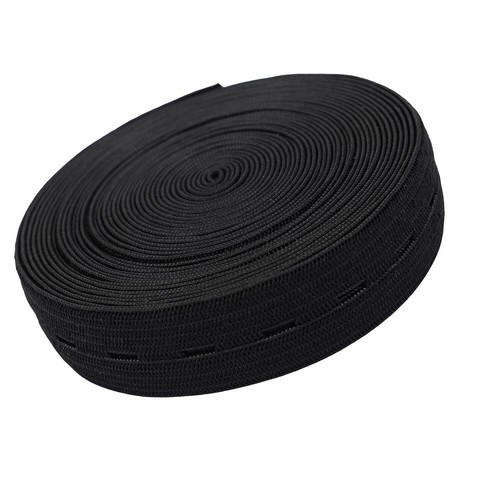 Cinta elástica plana de 25 mm de ancho banda elástica para costura artesanal de cintura blanca negra - Imagen 10 de 13