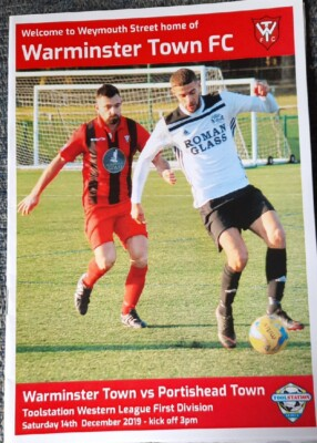 #ad WARMINSTER TOWN v PORTISHEAD TOWN TOOLSTATION WESTERN LEAGUE 1ST DIV 2019 GBP 3.50