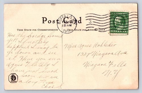 Hübsches Mädchen Künstler signiert 1902 antike Postkarte verschickt 1911 - Bild 2 von 6