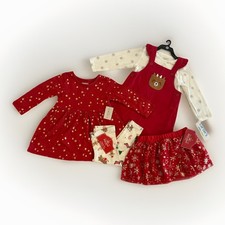 Baby Girl 12M Christmas Lot 5Pcs Holiday Dress Bodysuit Legging Skirt Winter NEW