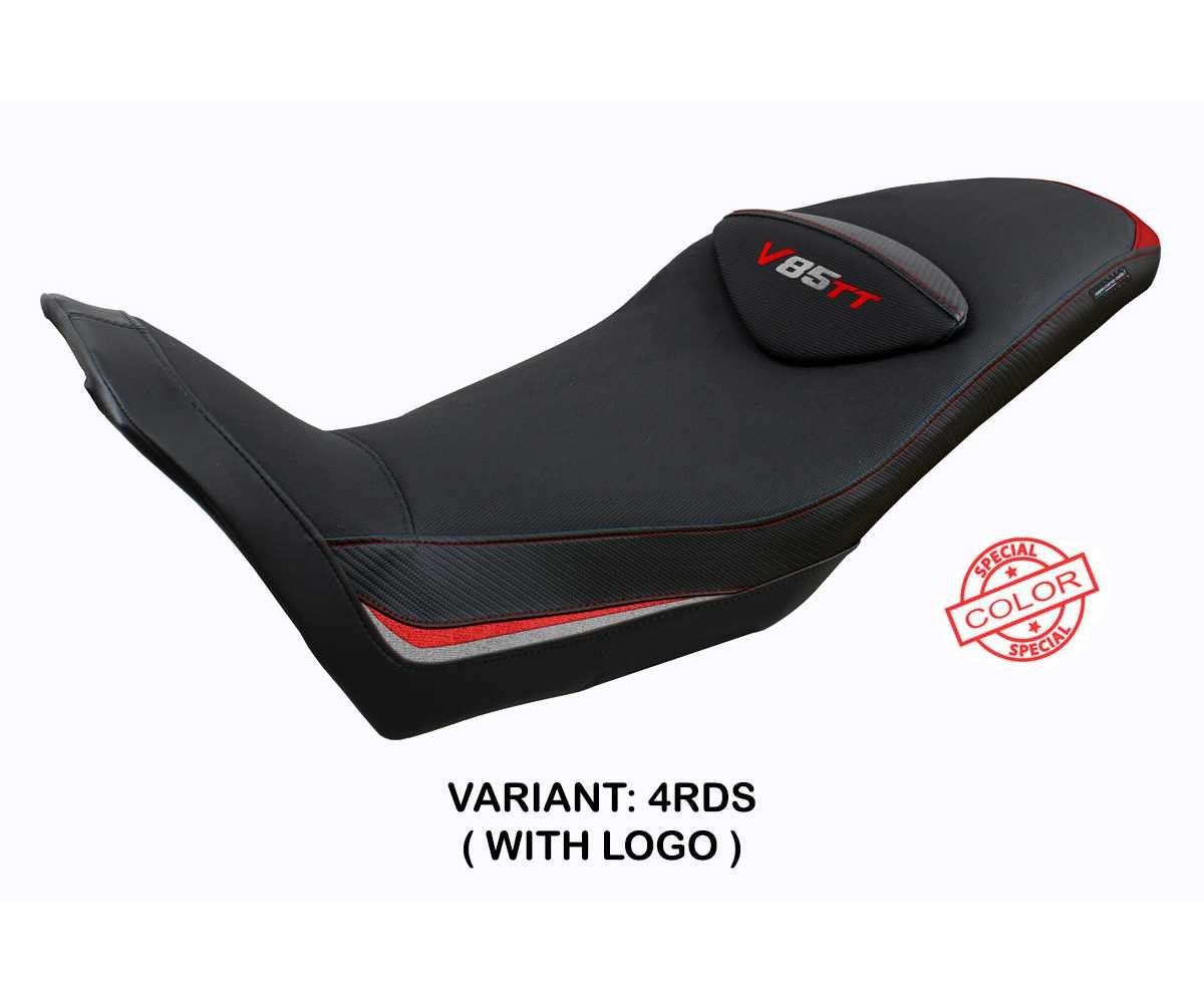 Seat saddle cover Everett Red-Silver RDS + logo TPZ Moto Guzzi V85 TT 2019 2026