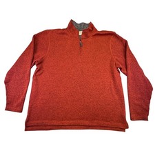 Wrangler Authentics Jacket Men's Size XL Red Heathered Fleece 1/4 Zip Sweatshirt