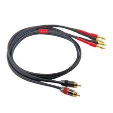 WJSTN 2Pack RCA to Banana Plug Speaker Cable Adapter, 1FT, 1 foot, Red Black