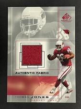 2001 UD SP Game Used Edition Authentic Fabric Jersey Card Thomas Jones #TJ