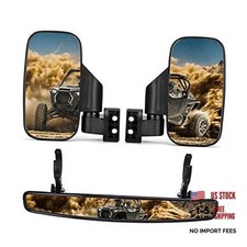 UTV Side Mirrors and Rear Center Mirror with 1.5" to 2" Roll Bar