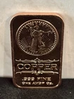 1oz .999 Fine Copper Bar "Walking Liberty"