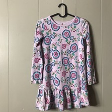 TEA COLLECTION LAVENDER FLORAL PATTERN RUFFLE HEM COTTON DRESS GIRLS SIZE 8