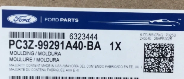 23-25 Ford F250 F350 Super Duty 6.75' Short Bed Rail Moulding Cap Pair Set OEM Foto 2 de 2