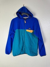 Patagonia Micro D Snap-T Jacket hoodie Kids XL Fleece Blue Full Zip Colorblock