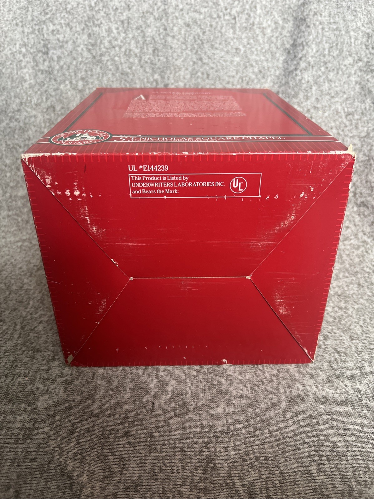 Rare | St Nicholas Square - Chapel Christmas Village House Stained Glass Painted