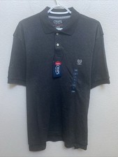 NEW Men's Chaps Natural Stretch Gray Large Short Sleeve Polo Shirt NWT 45