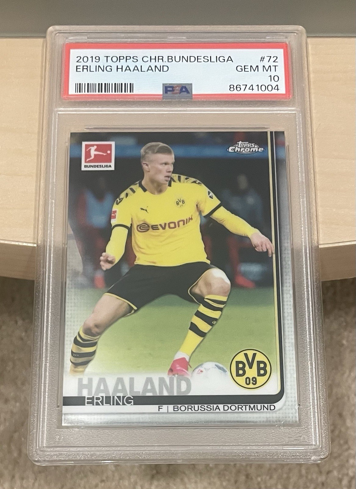 2019 Topps Chrome Bundesliga Erling Haaland #72 RC Rookie PSA 10 Gem Mint