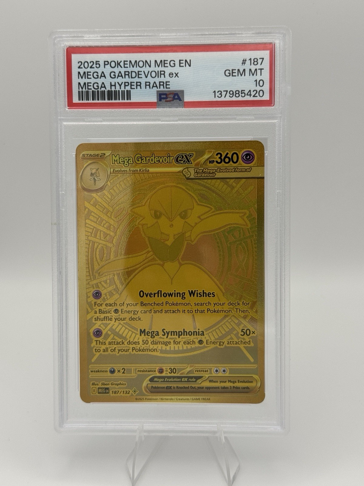 2025 Pokemon MEG EN Mega Hyper Rare #187 Mega Gardevoir ex PSA 10 GEM MINT view 1