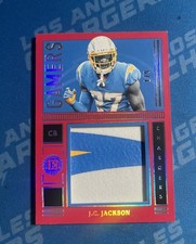 2022 Panini Encased JC Jackson Gamers Red FOTL Game Used Patch /9 Chargers