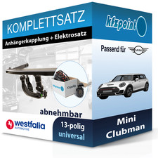 Für Mini Clubman 15- WESTFALIA Anhängerkupplung abnehmbar + 13polig E-Satz AHK