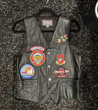 Vintage Blacker Leather Motorcycle Riding Vest Wilsons Leather Size Medium