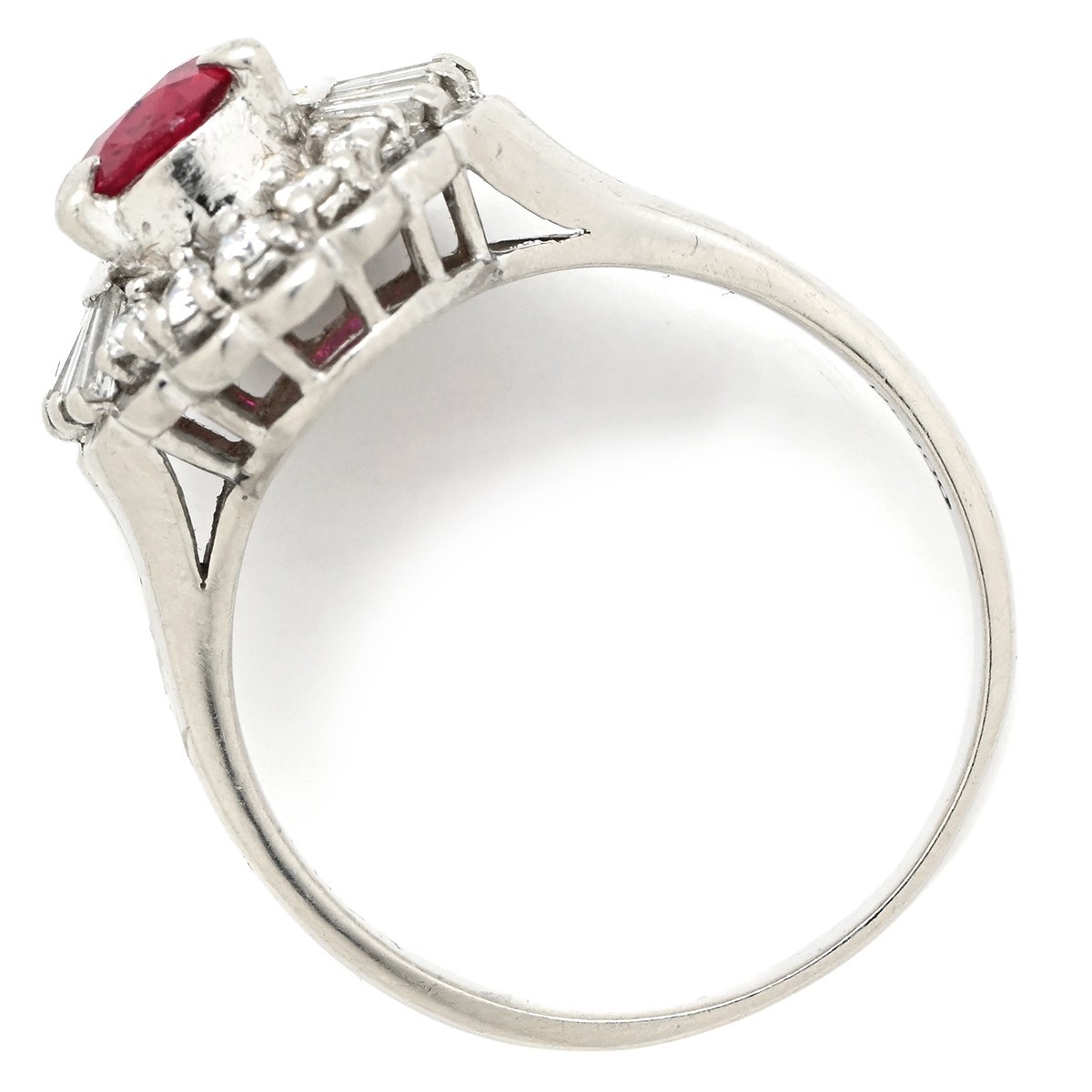 Ring ring Ruby da Earring Pt900 Ruby diamond Plat… - image 2