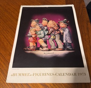 MJ Hummel Figurines 1973 Calendar by Goebel  Vintage 8 1/4 " by 12” Spiral