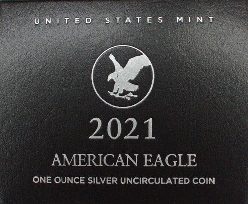 2021-W Burnished American Silver Eagle Mint Issued Presentation Box COA NO Coin