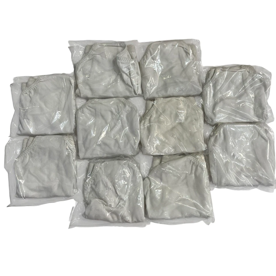 Lote De 10 Leggings Bragas De Colección M Blanco Mezcla Algodón Bikini Pierna Recorte Hechas en EE. UU. Foto 4 de 4