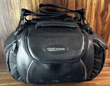 Vintage Case Logic Leather Camera Bag w/Handle Ajustable Strap Removable Padding